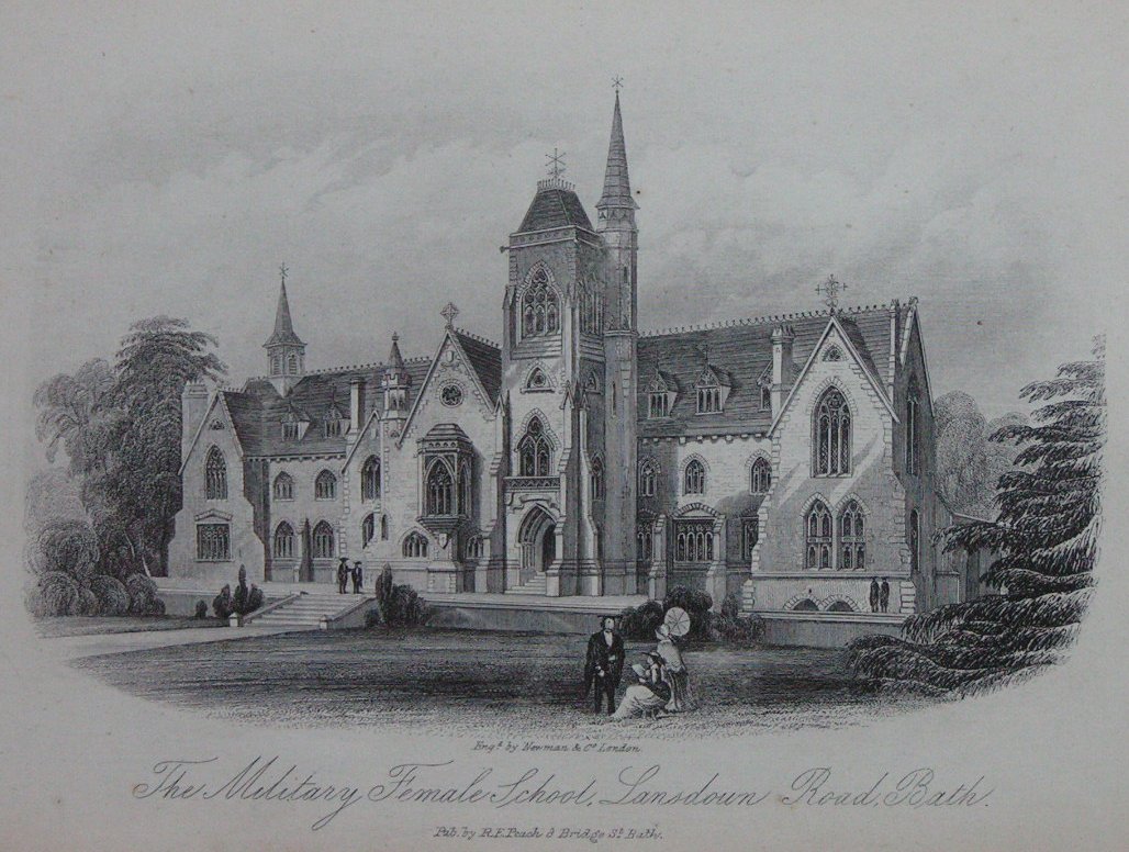 Steel Vignette - The Military Female School,  Lansdown Road,  Bath - Newman